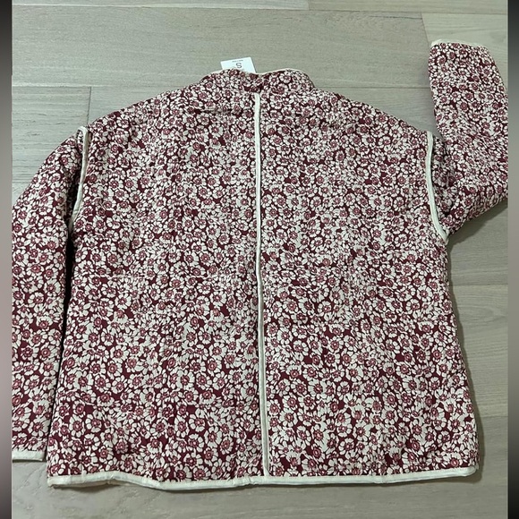 Quilted floral print relaxed fit vintage look boho chic lightweight jacket Med - Picture 5 of 5